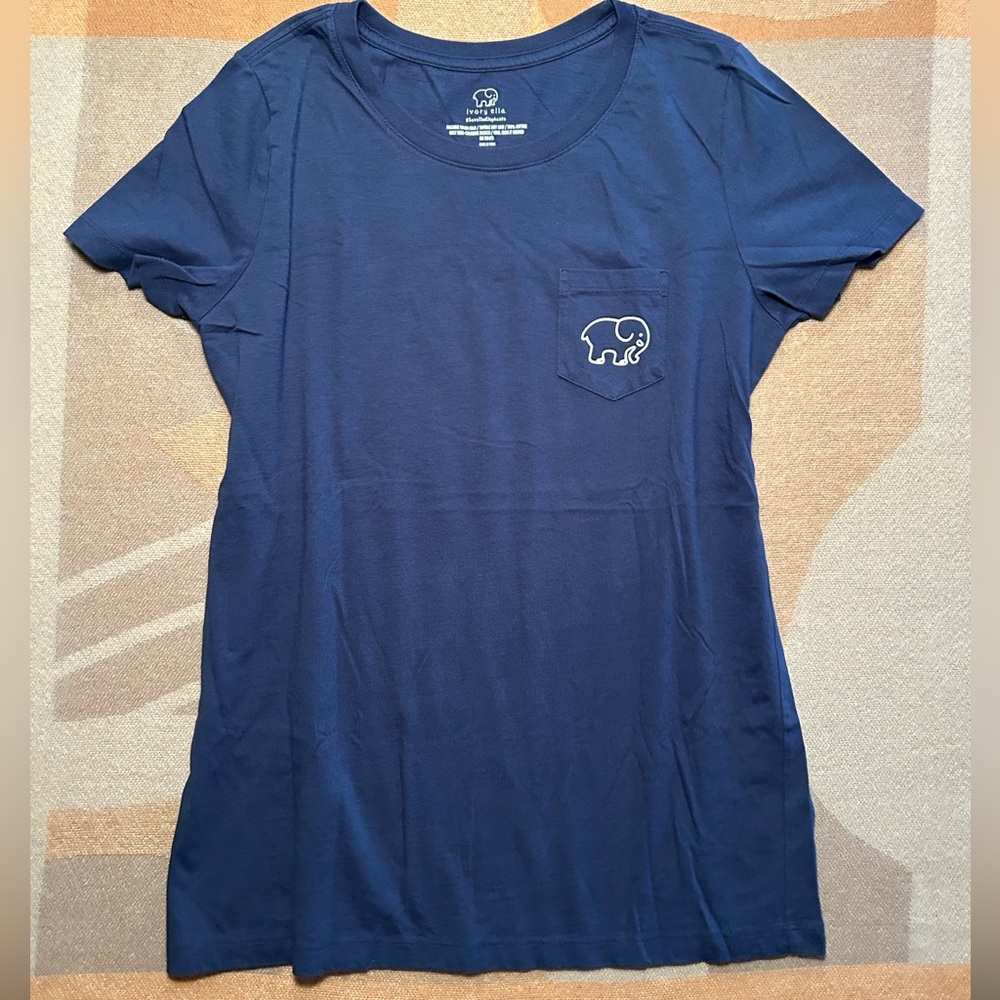 Ladies Ivory Ella navy blue Short sleeved T shirt size medium. - Picture 2 of 9